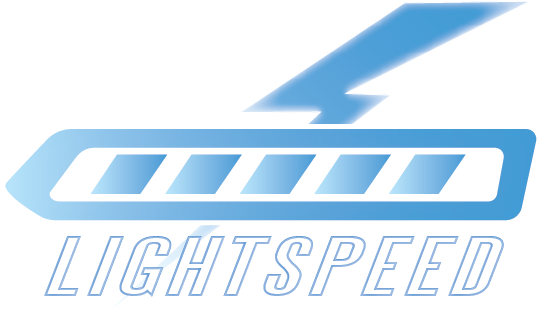 a newly designed logo for a fake train company that is colored blue and white